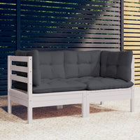 Thumbnail for 2-Sitzer-Gartensofa mit Anthrazit Kissen Massivholz Kiefer
