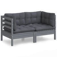 Thumbnail for 2-Sitzer-Gartensofa mit Anthrazit Kissen Massivholz Kiefer