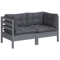 Thumbnail for 2-Sitzer-Gartensofa mit Anthrazit Kissen Massivholz Kiefer