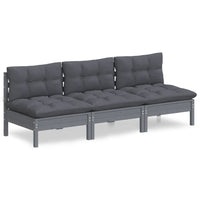 Thumbnail for 3-Sitzer-Gartensofa mit Anthrazit Kissen Massivholz Kiefer