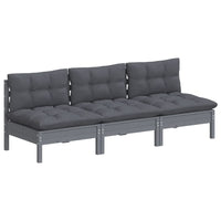 Thumbnail for 3-Sitzer-Gartensofa mit Anthrazit Kissen Massivholz Kiefer