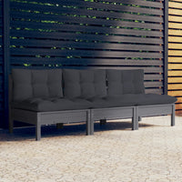 Thumbnail for 3-Sitzer-Gartensofa mit Anthrazit Kissen Massivholz Kiefer