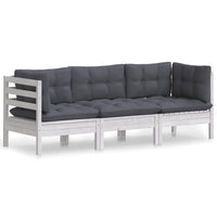 Thumbnail for 3-Sitzer-Gartensofa mit Anthrazit Kissen Massivholz Kiefer