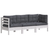 Thumbnail for 3-Sitzer-Gartensofa mit Anthrazit Kissen Massivholz Kiefer