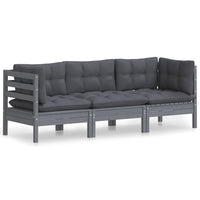 Thumbnail for 3-Sitzer-Gartensofa mit Anthrazit Kissen Massivholz Kiefer