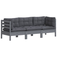 Thumbnail for 3-Sitzer-Gartensofa mit Anthrazit Kissen Massivholz Kiefer