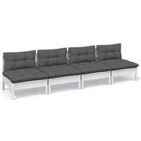 Thumbnail for 4-Sitzer-Gartensofa mit Anthrazit Kissen Massivholz Kiefer
