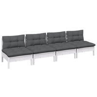Thumbnail for 4-Sitzer-Gartensofa mit Anthrazit Kissen Massivholz Kiefer