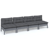 Thumbnail for 4-Sitzer-Gartensofa mit Anthrazit Kissen Kiefer Massivholz