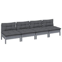 Thumbnail for 4-Sitzer-Gartensofa mit Anthrazit Kissen Kiefer Massivholz