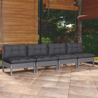 Thumbnail for 4-Sitzer-Gartensofa mit Anthrazit Kissen Kiefer Massivholz