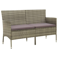 Thumbnail for Gartensofa 3-Sitzer mit Kissen Grau Poly Rattan