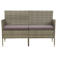 Thumbnail for Gartensofa 3-Sitzer mit Kissen Grau Poly Rattan