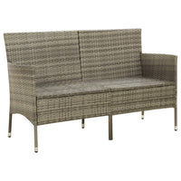 Thumbnail for Gartensofa 3-Sitzer mit Kissen Grau Poly Rattan