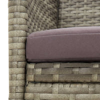 Thumbnail for Gartensofa 3-Sitzer mit Kissen Grau Poly Rattan