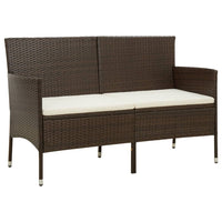 Thumbnail for Gartensofa 3-Sitzer mit Kissen Braun Poly Rattan