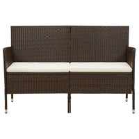 Thumbnail for Gartensofa 3-Sitzer mit Kissen Braun Poly Rattan