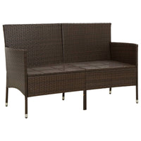 Thumbnail for Gartensofa 3-Sitzer mit Kissen Braun Poly Rattan