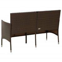 Thumbnail for Gartensofa 3-Sitzer mit Kissen Braun Poly Rattan