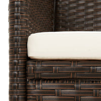 Thumbnail for Gartensofa 3-Sitzer mit Kissen Braun Poly Rattan