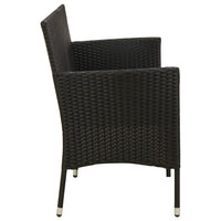 Thumbnail for 3-Sitzer-Gartensofa mit Kissen Schwarz Poly Rattan