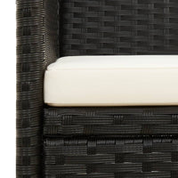 Thumbnail for 3-Sitzer-Gartensofa mit Kissen Schwarz Poly Rattan