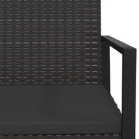 Thumbnail for 3-tlg. Garten-Lounge-Set mit Kissen Schwarz Poly Rattan