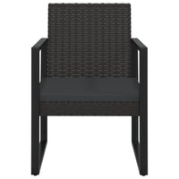 Thumbnail for 4-tlg. Garten-Lounge-Set mit Kissen Schwarz Poly Rattan