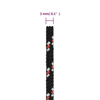 Thumbnail for Bootsseil Schwarz 3 mm 500 m Polypropylen