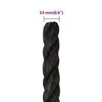 Thumbnail for Arbeitsseil Schwarz 14 mm 250 m Polypropylen