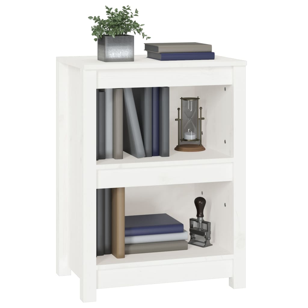 Bücherregal Weiß 50x35x68 cm Massivholz Kiefer