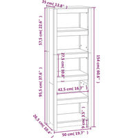 Thumbnail for Bücherregal Weiß 50x35x154 cm Massivholz Kiefer