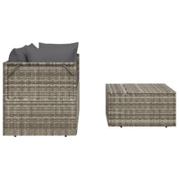 Thumbnail for 3-tlg. Garten-Lounge-Set mit Kissen Grau Poly Rattan