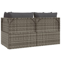Thumbnail for 3-tlg. Garten-Lounge-Set mit Kissen Grau Poly Rattan