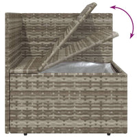 Thumbnail for 3-tlg. Garten-Lounge-Set mit Kissen Grau Poly Rattan