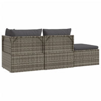 Thumbnail for 4-tlg. Garten-Lounge-Set mit Kissen Grau Poly Rattan