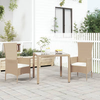 Thumbnail for Gartenstühle mit Kissen 2 Stk. Poly Rattan Beige