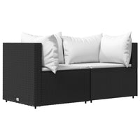 Thumbnail for Garten-Ecksofas mit Kissen 2 Stk. Schwarz Poly Rattan