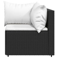 Thumbnail for Garten-Ecksofas mit Kissen 2 Stk. Schwarz Poly Rattan