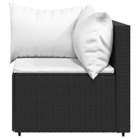 Thumbnail for 3-tlg. Garten-Lounge-Set mit Kissen Schwarz Poly Rattan