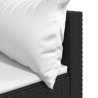 Thumbnail for 3-tlg. Garten-Lounge-Set mit Kissen Schwarz Poly Rattan