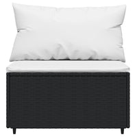 Thumbnail for 3-tlg. Garten-Lounge-Set mit Kissen Schwarz Poly Rattan