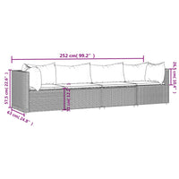 Thumbnail for 4-tlg. Garten-Lounge-Set mit Kissen Schwarz Poly Rattan