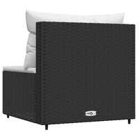Thumbnail for Garten-Mittelsofa mit Kissen Schwarz Poly Rattan