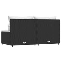 Thumbnail for Garten-Mittelsofas mit Kissen 2 Stk. Schwarz Poly Rattan