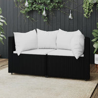 Thumbnail for Garten-Ecksofas mit Kissen 2 Stk. Schwarz Poly Rattan