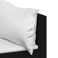 Thumbnail for 3-tlg. Garten-Lounge-Set mit Kissen Schwarz Poly Rattan