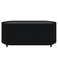 Thumbnail for 3-tlg. Garten-Lounge-Set mit Kissen Schwarz Poly Rattan