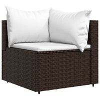 Thumbnail for Garten-Ecksofas mit Kissen 2 Stk. Braun Poly Rattan