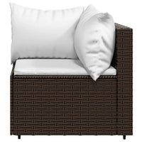 Thumbnail for Garten-Ecksofas mit Kissen 2 Stk. Braun Poly Rattan